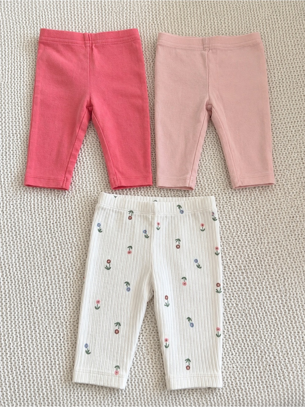 3-Pack Girls Ribbed & Solid Pink Leggings
